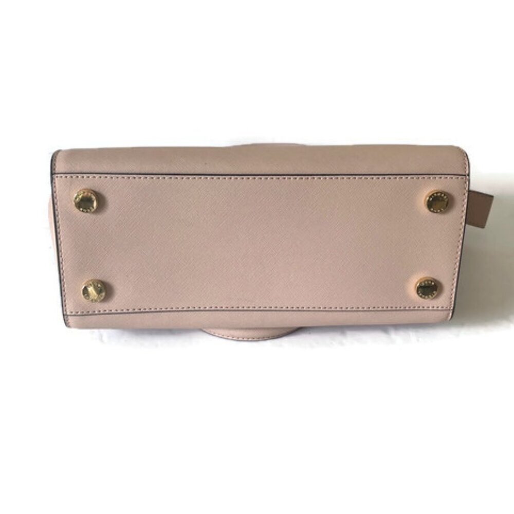 Michael Kors Selma Blush Saffiano Leather Satchel/Crossbody with Gold Hardware - Picture 7 of 10